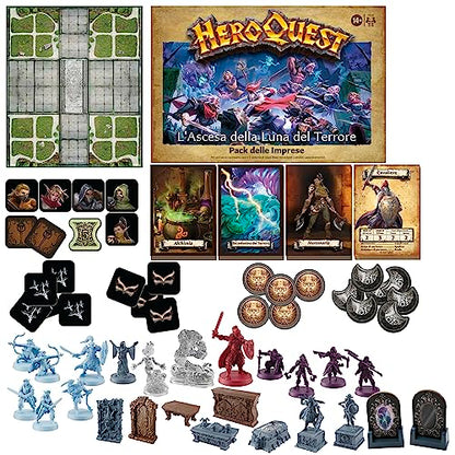 Avalon Hill, HeroQuest Rise of the Terror Moon Companies Pack to Play You Must Have the HeroQuest Base Game System Roleplay Game - style: THE ASCESS OF THE EARTH MOON