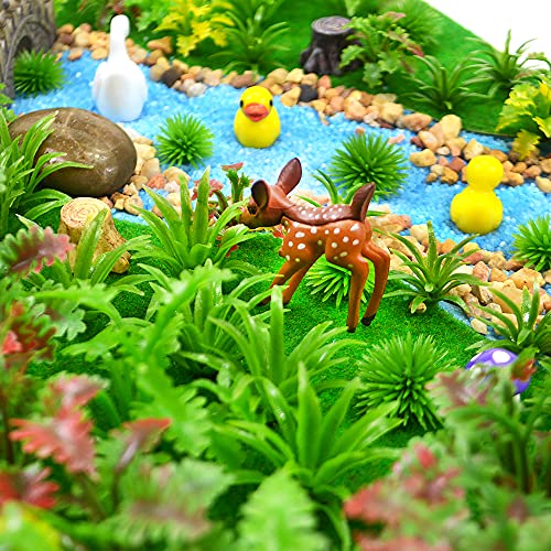 MOMOONNON 100pcs Model Trees Miniature Plants Fairy Garden Scenery Artificial Wargame Fake Trees Model Railroad Scenery Diorama Supplies Landscape
