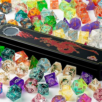 DNDND Mystery DND Dice,Random Sharp Edge Dice Set with Gorgeous Gife Case for Dungeons and Dragons (Mystery Sharp Dice) - color: Mystery Sharp Dice