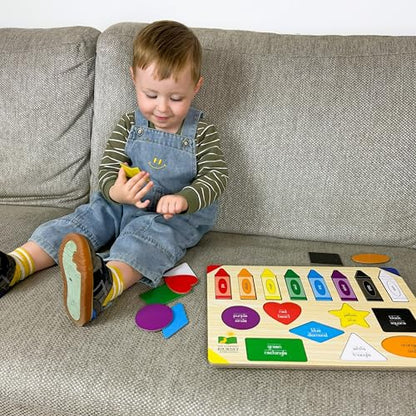 The Learning Journey: Lift & Learn Puzzle Colors & Shapes – Preschool Toys & Activities for Children Ages 3 and Up – Award Winning Educational Toy