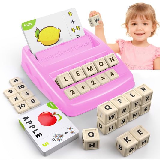 DEGIDEGI Educational Toys for Kids Ages 3-8, Matching Letter Spelling Game ABC Learning, Learning Toys for 4-7 Year Old Girls,Christmas Birthday Party Gifts for 3 4 5 6 7 8 Year Olds Girls Pink - color: Pink