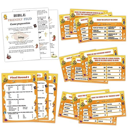 O4 Bible Games for Adults and Family - Bible Study, Trivia and Fun Family Game Night - 15 Game Cards + 3 Instruction Cards - color: Bible Game04