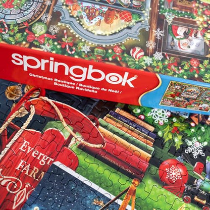 Springbok's Christmas Boutique 1000 Piece Jigsaw Puzzleby Artist Gina Jane Features a Cozy Holiday Boutique Overflowing with Festive Gifts - style: Christmas Boutique