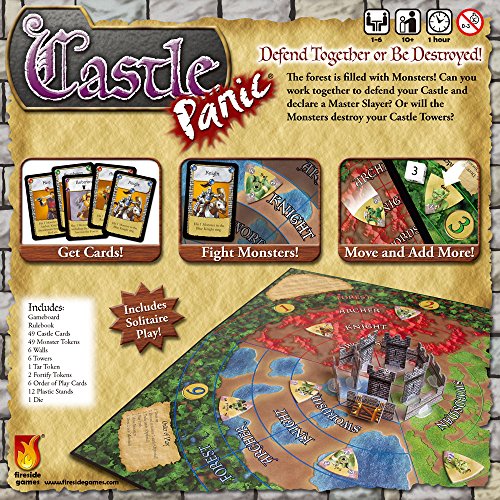 Castle Panic Cooperative Board Game – Defend Towers Against Goblins, Orcs, & Trolls for Game Night – 4 Game Modes – 1 to 6 Players – Strategy Board Games for Adults & Kids 8+ by Fireside Games - style: 1st Edition