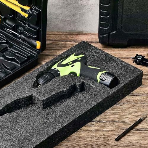 Hoolerry 2 Pcs Customizable Polyethylene Foam Packing Inserts for Cases Thick Polyethylene Cuttable Foam Sheet for Tool Box, Camera, Crafts, Storage and Crafts (24" X 12" X 2",Black) - size: 24" X 12" X 2"