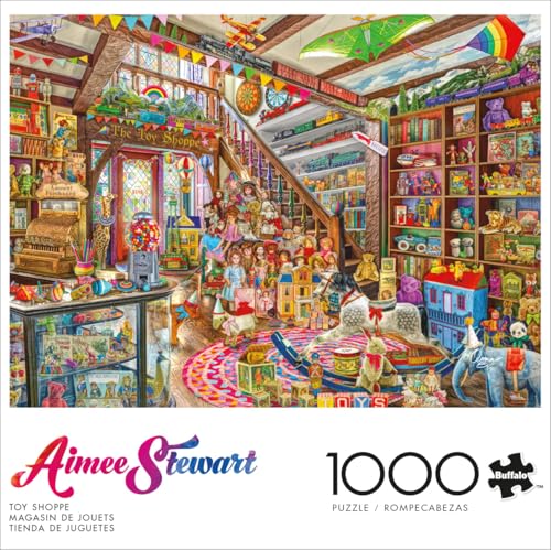 Buffalo Games – Aimee Stewart - Toy Shoppe - 1000 Piece Jigsaw Puzzle - Colorful Puzzles – Precision-Cut Pieces, Beautiful Artwork, and Hours of Relaxing Fun
