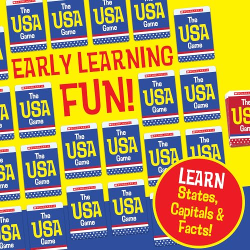 Scholastic USA Travel Card Game, State Capitals & Geography, Ages 6+