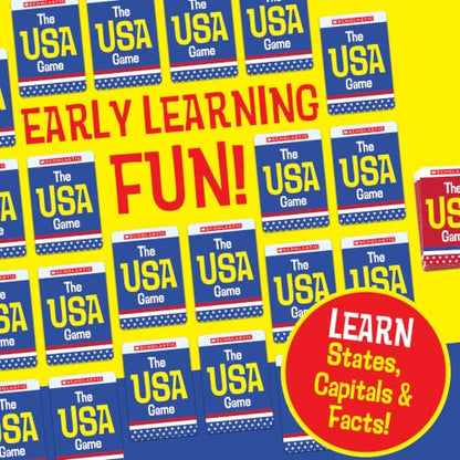 Scholastic USA Travel Card Game, State Capitals & Geography, Ages 6+