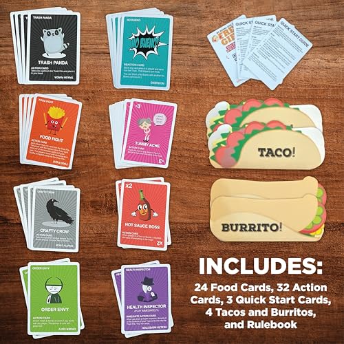 Taco vs Burrito Collectors Tin - The Wildly Popular Surprisingly Strategic Card Game Created by a 7 Year Old - 5 Ways to Play - Fun Family Games for Kids and Adults, Game Night, Travel Games - style: TvB Tin