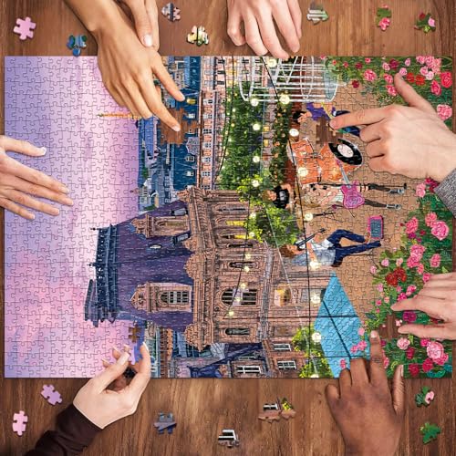 HUADADA Puzzles for Adults 1000 Pieces -Romantic Sunset & Music Band Themed Jigsaw Puzzle 1000 Pieces,Family Interactive Game & Wall Art Gift - color: Romantic Sunset & Music Band Themed