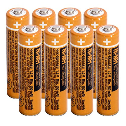 NI-MH AAA Rechargeable Battery 1.2V 550mah 8-Pack hhr-55aaabu AAA Batteries for Panasonic Cordless Phones, Remote Controls, Electronics | 550mAh Pre-Charged，Ready to Use,low self-discharge, 2500 cycles,for Remote Controls,Toys，Clocks - size: 550-8