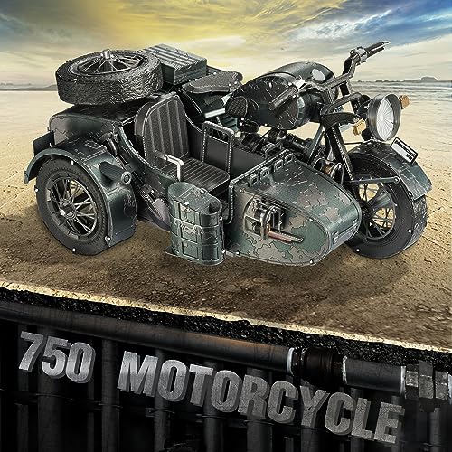 Piececool 3D Puzzles for Adults, Motorcycle with Sidecar Metal Model Building Kits for Family Time, Side Car DIY Assembling Arts and Crafts Best Birthday Gifts - style: Sidecar