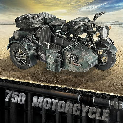 Piececool 3D Puzzles for Adults, Motorcycle with Sidecar Metal Model Building Kits for Family Time, Side Car DIY Assembling Arts and Crafts Best Birthday Gifts - style: Sidecar