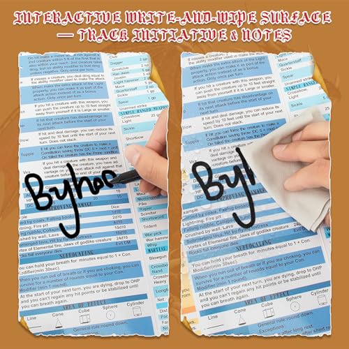 Byhoo DM Screen 2 PCS with Immersive Themes - Premium DM Screen 5e for D&D - Eye Demon & Eye Tyrant, Waterproof Reusable Surface, Tri-Fold Portable Approx A4 Size Compatible with 5E Rules - style: Monstrous Lords - 2PCS: Eye Demon & Eye Tyrant