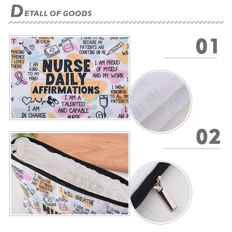Motivational Encouragement Nurse Gifts for Nursing Student Teacher Graduation Birthday Gifts Inspirational Nurse Practitioner Makeup Bags Nurses Week Day Appreciation Gift for Coworker - color: Daily Nurse