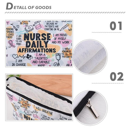Motivational Encouragement Nurse Gifts for Nursing Student Teacher Graduation Birthday Gifts Inspirational Nurse Practitioner Makeup Bags Nurses Week Day Appreciation Gift for Coworker - color: Daily Nurse