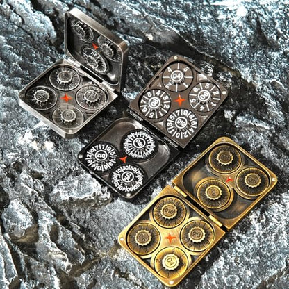 7 in 1 Metal DND Dice Set Foldable Spinner Compact dice subitable for Dungeons & Dragons in Magnetic Iron Box（Sliver） - color: Openable-sliver