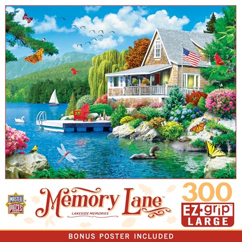 Masterpieces 300 Piece EZ Grip Jigsaw Puzzle - Lakeside Memories - 18"x24" - size: 300 Piece