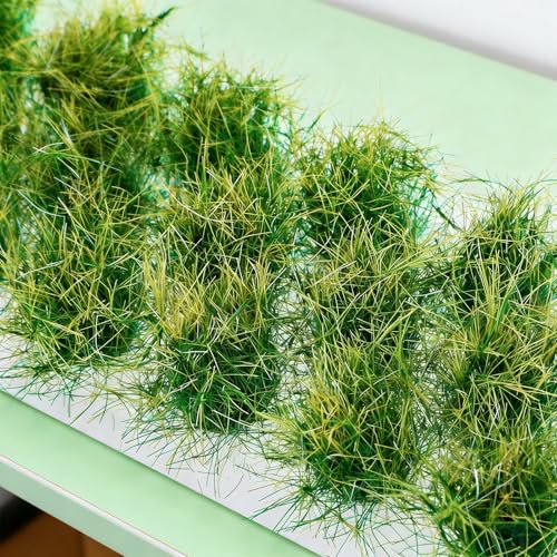 20 Pcs Static Grass, Miniature Diorama Supplies, DIY Diorama Grass, Model Train Scenery for Trains, Railways, Sand Table Scenes, War Terrain (Autumn Green)