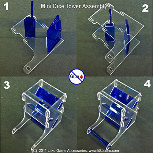 LITKO Mini Dice Tower | Fits 10mm & 12mm Dice | Rolls 10mm & 12mm mini dice — not 16mm+ | Collapsible flat-pack | Tool-free assembly | Catch tray | One kit - color: Translucent Green & Clear