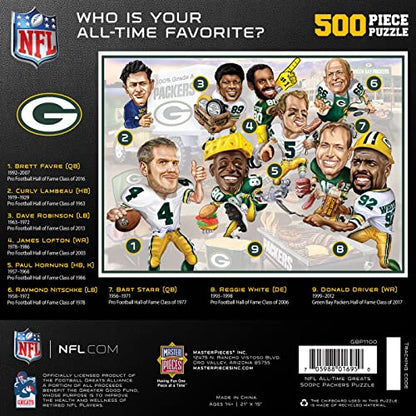 MasterPieces 500 Piece Sports Jigsaw Puzzle for Adults - NFL Green Bay Packers All-Time Greats - 15x21 - style: Green Bay Packers