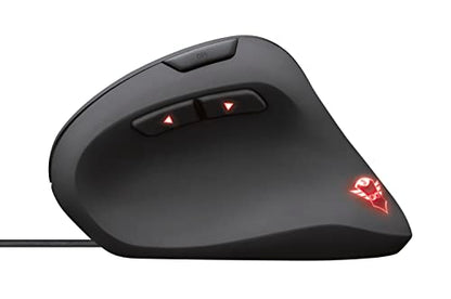 Trust Gaming GXT 144 Rexx Vertical Ergonomic Gaming Mouse, 250-10,000 DPI, 6 Buttons, Black | Ergonomic design prevention against mouse arm / tennis elbow (RSI syndrome), RGB LED lighting, black