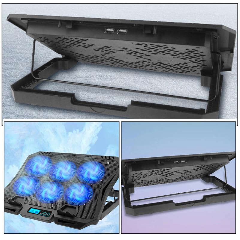 Laptop Cooling Pad with Quiet Fan Adjustable Height Laptop Stand Cooler for 13.97 Inch Portable Cooling Pad for Office and Gaming Use