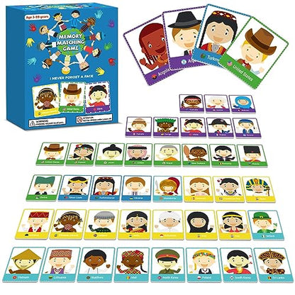 gisgfim 100 PCS Memory Matching Game Never Forget a Face Concentration Memory Card for Kids Educational Ages 3-8 A Fun & Fast Matching Games - style: Never Forget a Face