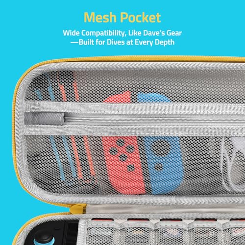 FUNLAB Switch 2 Carrying Case Compatible with Nintendo Switch 2/1/OLED, Portable Hard Shell Switch Carry Case with 10 Game Card Slots for Travel, Dave the Diver Official Licensed, Sky-Blue - color: Sky-Blue