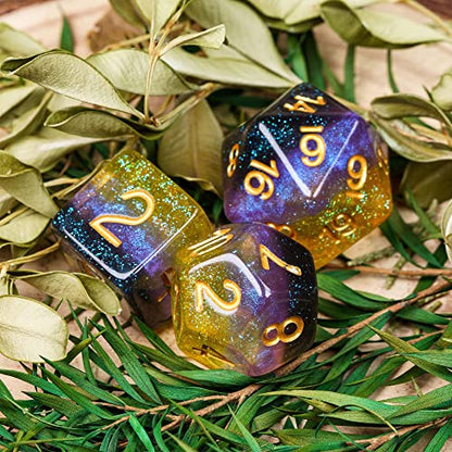 7PCS Non-Binary-Pride Polyhedral DND Dice Set, Homosexual Flag D&D Dice for RPG and Other Table Games - color: Flag-non-binary-pride