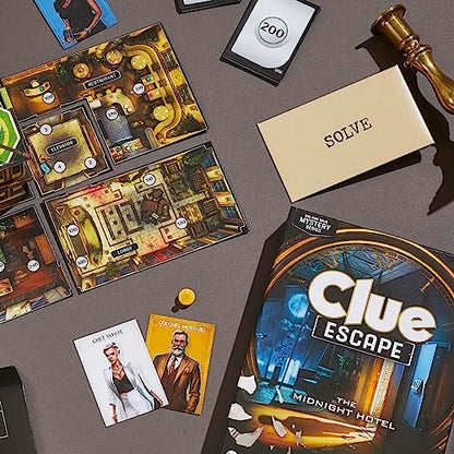 Clue Escape: The Midnight Hotel Board Game, Clue Escape Room Game, 1-Time Solve Mystery Games, Family Games for Ages 10+, 1-6 Players, 90 Mins. Avg. - style: The Midnight Hotel