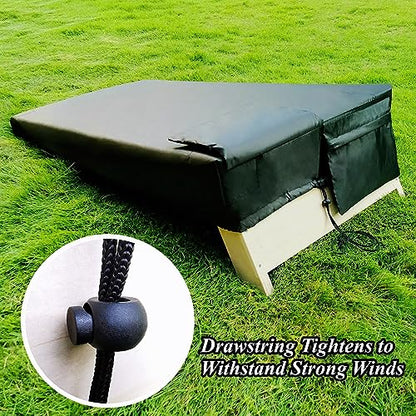 Cornhole Covers, Set of 2, for 4' x 2' Boards, Waterproof, Black | 2 Bags for Storing Cornhole Bags, Waterproof & UV Resistant, Thickened Protective Cover Corners