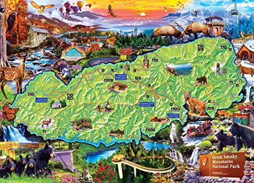 MasterPieces - 1000 Piece Jigsaw Puzzle, Great Smoky Mountains National Park, Fun for Adults, Family, Kids 19.25"x26.75" - style: Great Smokey Mountains
