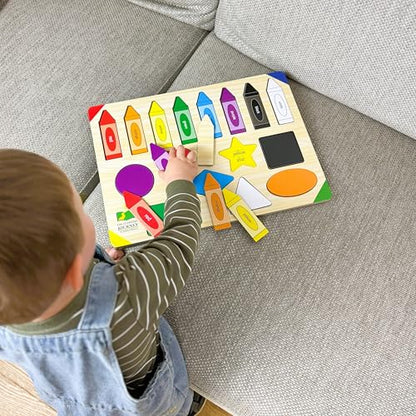 The Learning Journey: Lift & Learn Puzzle Colors & Shapes – Preschool Toys & Activities for Children Ages 3 and Up – Award Winning Educational Toy