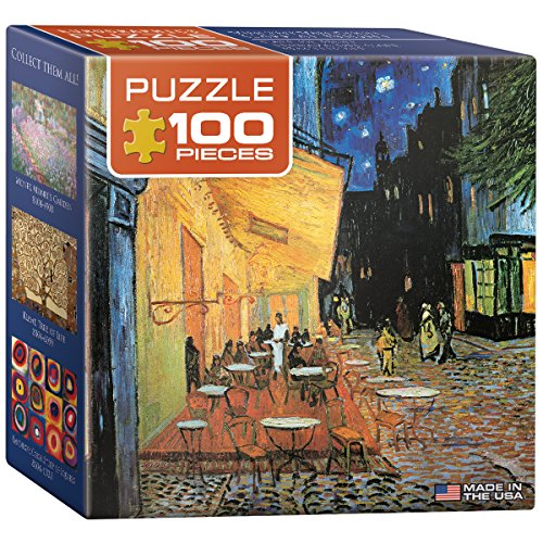 EuroGraphics Cafe at Night by Vincent Van Gogh Mini Puzzle (100-Piece) - size: 100 Piece Puzzle, style: EuroGraphics Cafe at Night by Vincent Van Gogh Mini Puzzle (100-Piece)
