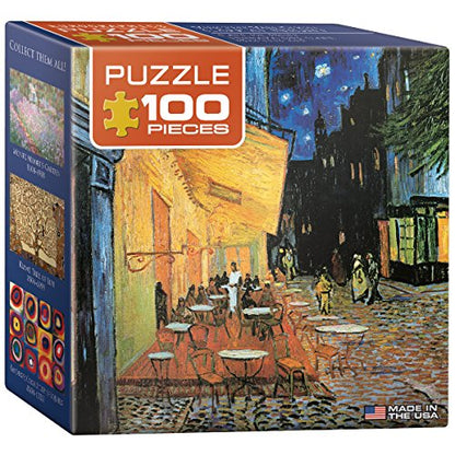 EuroGraphics Cafe at Night by Vincent Van Gogh Mini Puzzle (100-Piece) - size: 100 Piece Puzzle, style: EuroGraphics Cafe at Night by Vincent Van Gogh Mini Puzzle (100-Piece)