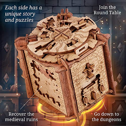 iDventure Cluebox Camelot, Escape Room in a Wooden Puzzle Box for Adults - color: Camelot