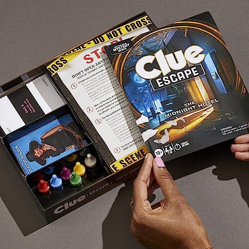 Clue Escape: The Midnight Hotel Board Game, Clue Escape Room Game, 1-Time Solve Mystery Games, Family Games for Ages 10+, 1-6 Players, 90 Mins. Avg. - style: The Midnight Hotel