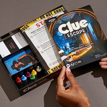 Clue Escape: The Midnight Hotel Board Game, Clue Escape Room Game, 1-Time Solve Mystery Games, Family Games for Ages 10+, 1-6 Players, 90 Mins. Avg. - style: The Midnight Hotel