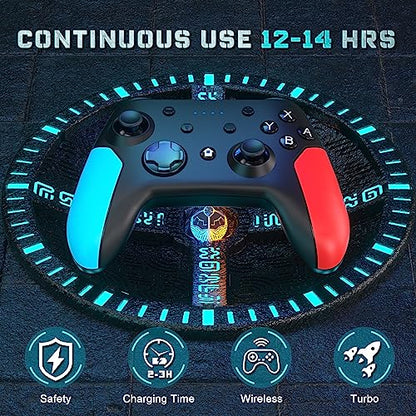 Ponkor Switch Controller, Switch 2 Controller, Wireless Pro Controller Compatible with Nintendo Switch 2/Switch/Lite/Switch OLED/PC Controller for Switch with Wake-up, Turbo Vibration