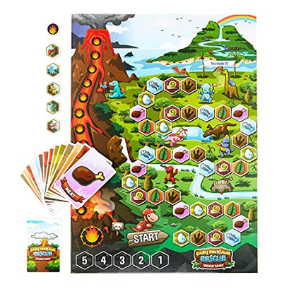 Baby Dinosaur Rescue Board Game – Cooperative Dinosaur Adventure Game for Kids Ages 4+ – Work Together to Save the Baby Dinos – Easy to Learn – Fun Family Board Game