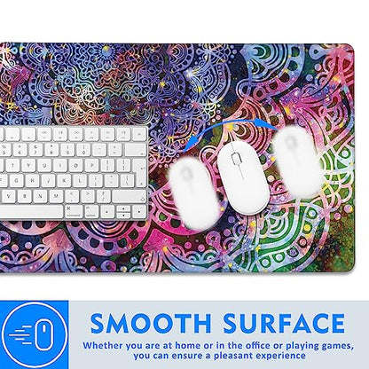Large Mouse Pad Extended Gaming Desk Mat,Ancient Abstract Mandala Graphic Gaming Office Home Mousepad Keyboard Mouse Mat,Non-Slip Rubber Base 35.4x15.7 Inch Mousepads, U21KR-6M16-9R011 - color: Ancient Abstract Mandala Graphic