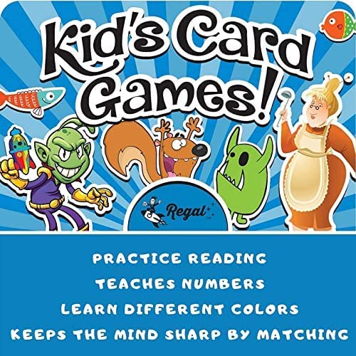 Regal Games Card Games for Kids - Go Fish, Crazy 8's, Old Maid, Slap Jack, Garbage Monster, War - Simple & Fun Classic Family Table Games - Games May Vary (6 Set) - color: Original 6 Pack