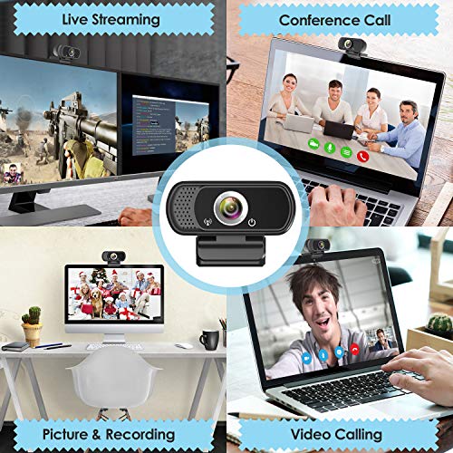 ToLuLu 1080P Webcam with Microphone, HD Webcam Web Camera with Tripod Stand | Widescreen USB Computer Camera, Streaming Mic Web cam for Online Calling/Conferencing,Facetime/YouTube Desktop Laptop PC - style: 1080P Webcam with Cover & Tripod