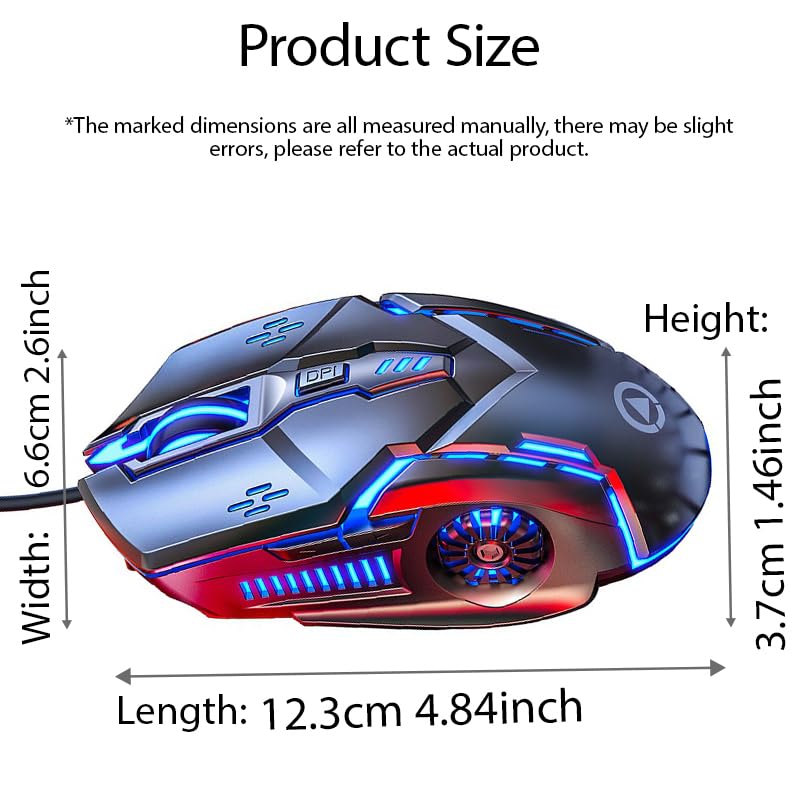 Ergonomic Esports Wired Mouse RGB Glowing Light Multi-Gear DPI Adjustable Lightweight Gaming Mice Compatible with Desktop Laptop Notebook White Audio Version - color: White, size: Audio version