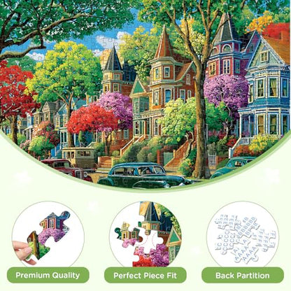 500 Piece Puzzle for Adults,Urban Street Jigsaw Puzzle for Adults Elderly, Birthday Party for Family, Funny Puzzle, Challenging Games 20.5×15 in - style: Urban Street