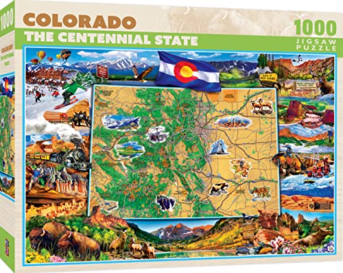 MasterPieces - 1000 Piece Jigsaw Puzzle, Colorado National Park, Fun for Adults, Family, Kids 19.25"x26.75" - style: Colorado Map Puzzle