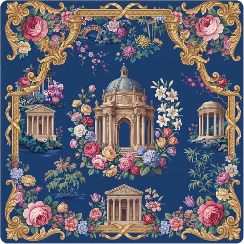 Drydiet Mahjong Mat for Table 31.5 x 31.5 Inch American Mahjong Mat with Carrying Bag, Non-Slip Noise Reduction Table Item for Family Poker Domino Board Game Night & Party Use(Elysium) - style: Elysium