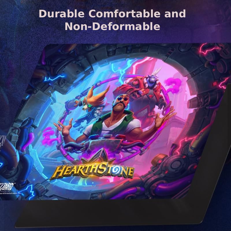 Blizzard Hearthstone Game Mouse Pad, XL Size Apply to Gamer Office & Home, Non-Slip Rubber Base, Extended Desk Mat with Stitched Edge, Smooth Stable & Durable, 17.7 * 15.7Inch (Battlegrounds) | Gaming Mouse Pad w/ Non-Slip Rubber Base & Stitched Edge, Des