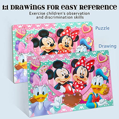 MZZOTOY Puzzles for Kids Ages 4-8, 60 Pieces for Kids Ages 3-5 in a Metal Box Jigsaw Puzzles Girls and Boys Educational Toys Gifts - color: Minnie